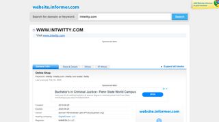 
                            1. intwitty.com at Website Informer. Visit Intwitty.