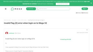 
                            1. Invalid Flag (0) error when login on to Mega V2 - MEGA Community