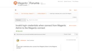 
                            3. Invalid login credentials when connect from Magento Admin to the ...