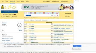 
                            7. invalid login - LEO: Übersetzung im Englisch ⇔ Deutsch Wörterbuch