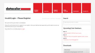 
                            4. Invalid Login – Please Register | Datacolor Support