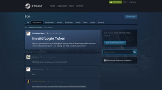 
                            1. invalid login token :: Eco General Discussions - Steam Community