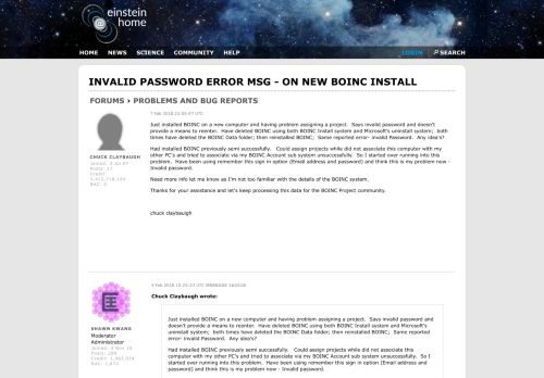 
                            10. INVALID PASSWORD ERROR MSG - ON NEW BOINC INSTALL ...