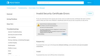 
                            10. Invalid Security Certificate Errors – Postbox Support