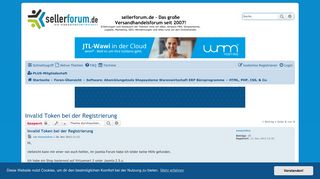 
                            9. Invalid Token bei der Registrierung - sellerforum.de - Das große ...