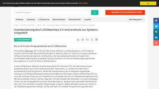 
                            9. Inventarisierungstool LOGINventory 4.0 wird erstmals zur Systems ...