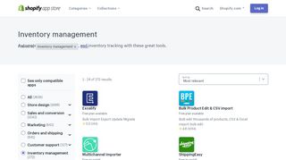 
                            9. Inventory management apps on Shopify Ecommerce App Store.