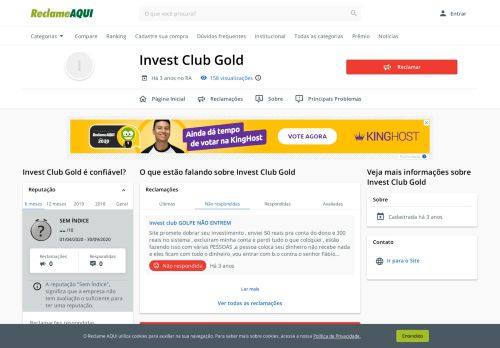 
                            11. Invest Club Gold - Reclame Aqui