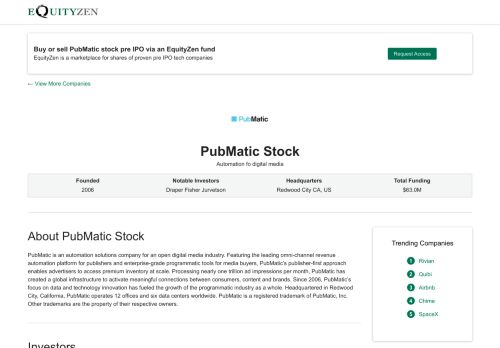 
                            7. Invest in or sell pre IPO shares of PubMatic - EquityZen