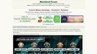 
                            4. Invest In Waawu Advantage. - Investment - Nigeria - Nairaland Forum