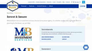 
                            9. Invest & Insure | Metairie Bank | Investment Services & Insurance Agency