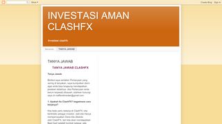 
                            11. INVESTASI AMAN CLASHFX: TANYA JAWAB