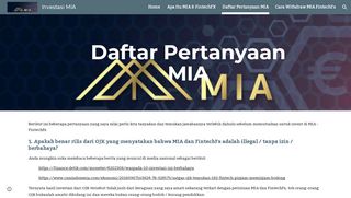 
                            9. Investasi MIA - Daftar Pertanyaan MIA - Google Sites