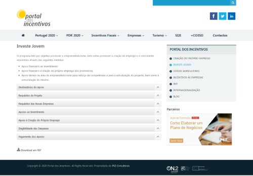 
                            3. INVESTE JOVEM - Portal dos Incentivos