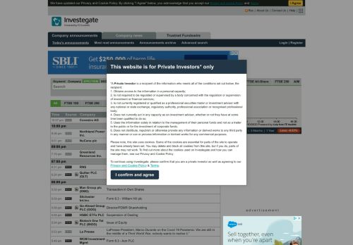 
                            11. InvestEgate | Company Announcements | Home | FTSE 100, 250, AIM ...