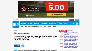 
                            13. Investeringsgroep koopt Banca Monte Paschi Belgio | De Krant | HLN