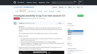 
                            3. Investigate possibility to log in as main account · Issue #25 ... - GitHub