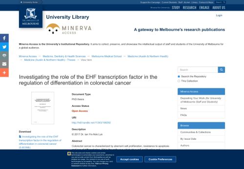 
                            13. Investigating the role of the EHF transcription factor in the regulation of ...