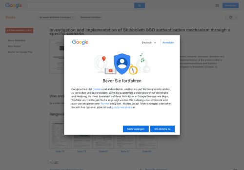 
                            7. Investigation and implementation of Shibboleth SSO authentication ... - Google Books-Ergebnisseite
