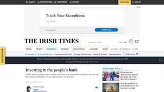 
                            8. Investing in the people's bank - The Irish Times