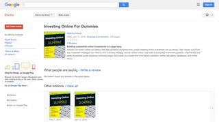 
                            12. Investing Online For Dummies