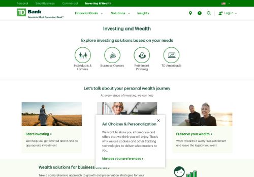 
                            8. Investment Management & Retirement Planning | TD Bank