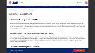 
                            11. Investment Management | UOB Careers