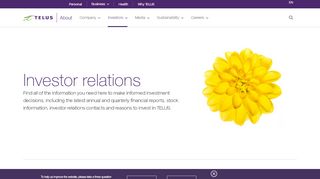 
                            5. Investor Relations Overview - About | TELUS