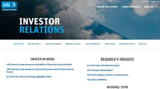 
                            3. Investor Relations | SVB Financial Group