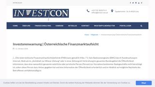
                            12. Investorenwarnung | Österreichische Finanzmarktaufsicht – INVEST ...