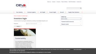 
                            2. Investors login | CEVA Logistics