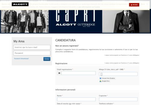 
                            2. Invia il tuo CV - Alcott - Login - HRweb