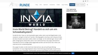 
                            6. Invia World Betrug? Handelt es sich um ein Schneeballsystem ...