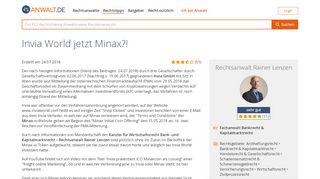 
                            4. Invia World jetzt Minax?! - Anwalt.de