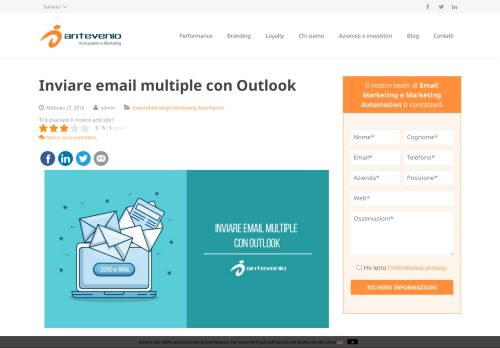 
                            10. Inviare email multiple con Outlook - Antevenio