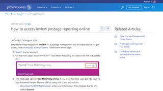 
                            4. Inview Postage Reports online - Pitney Bowes