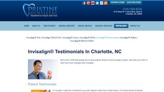 
                            8. Invisalign® Testimonials Charlotte NC | Pristine Dentistry Frajovon R ...