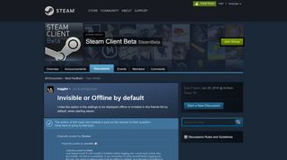 
                            2. Invisible or Offline by default :: Steam Client Beta - Steam Community