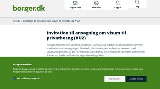 
                            7. Invitation til ansøgning om visum til privatbesøg (VU2) - Borger.dk