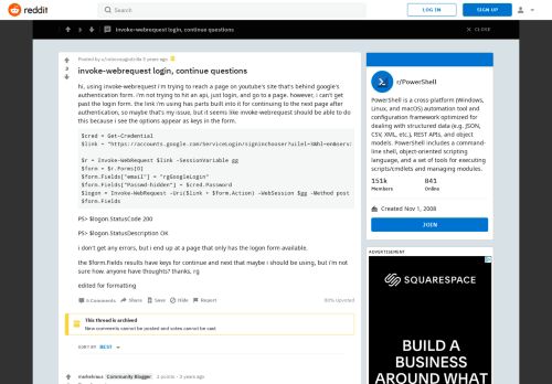 
                            11. invoke-webrequest login, continue questions : PowerShell - Reddit