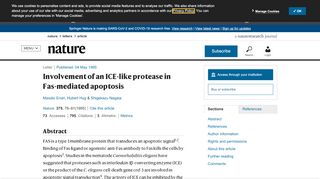 
                            9. Involvement of an ICE-like protease in Fas-mediated apoptosis | Nature