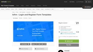 
                            3. Iofrm - Login and Register Form Templates by brandio | ThemeForest