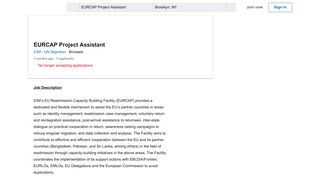 
                            11. IOM - UN Migration hiring EURCAP Project Assistant in Brussels, BE ...