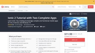 
                            10. Ionic 2 Tutorial with Two Complete Apps | Udemy