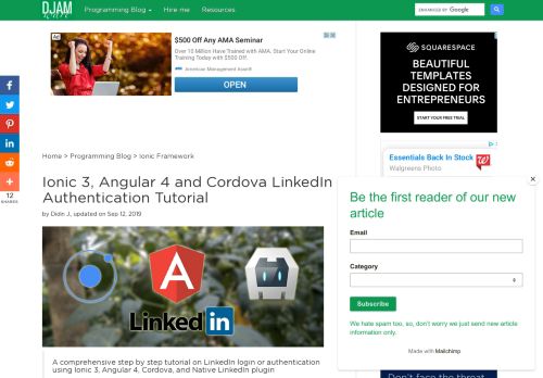 
                            3. Ionic 3, Angular 4 and Cordova LinkedIn Authentication Tutorial