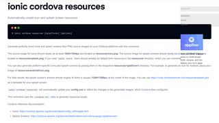 
                            12. ionic cordova resources - Ionic Documentation