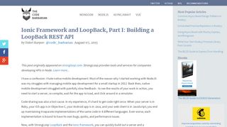 
                            9. Ionic Framework and LoopBack, Part I: Building a LoopBack REST API ...