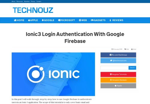 
                            13. Ionic3 Login Authentication With Google Firebase | Technouz