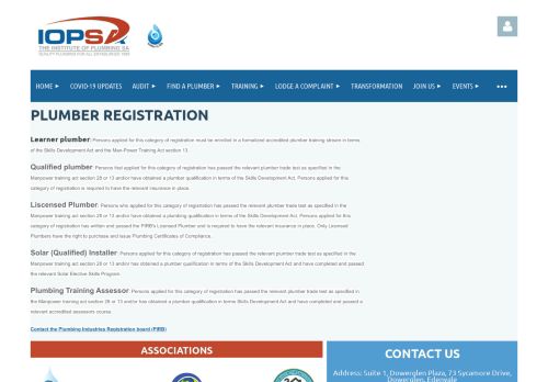 
                            3. IOPSA - Plumber Registration