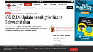 
                            3. iOS 12.1.4: Update beseitigt kritische Schwachstellen - Computer Bild